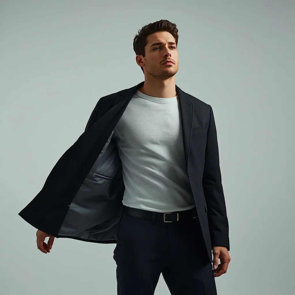Stylish Man Letting Jacket Drop Effortless Masculine Style Viral | New design ai prompt — AI image prompt