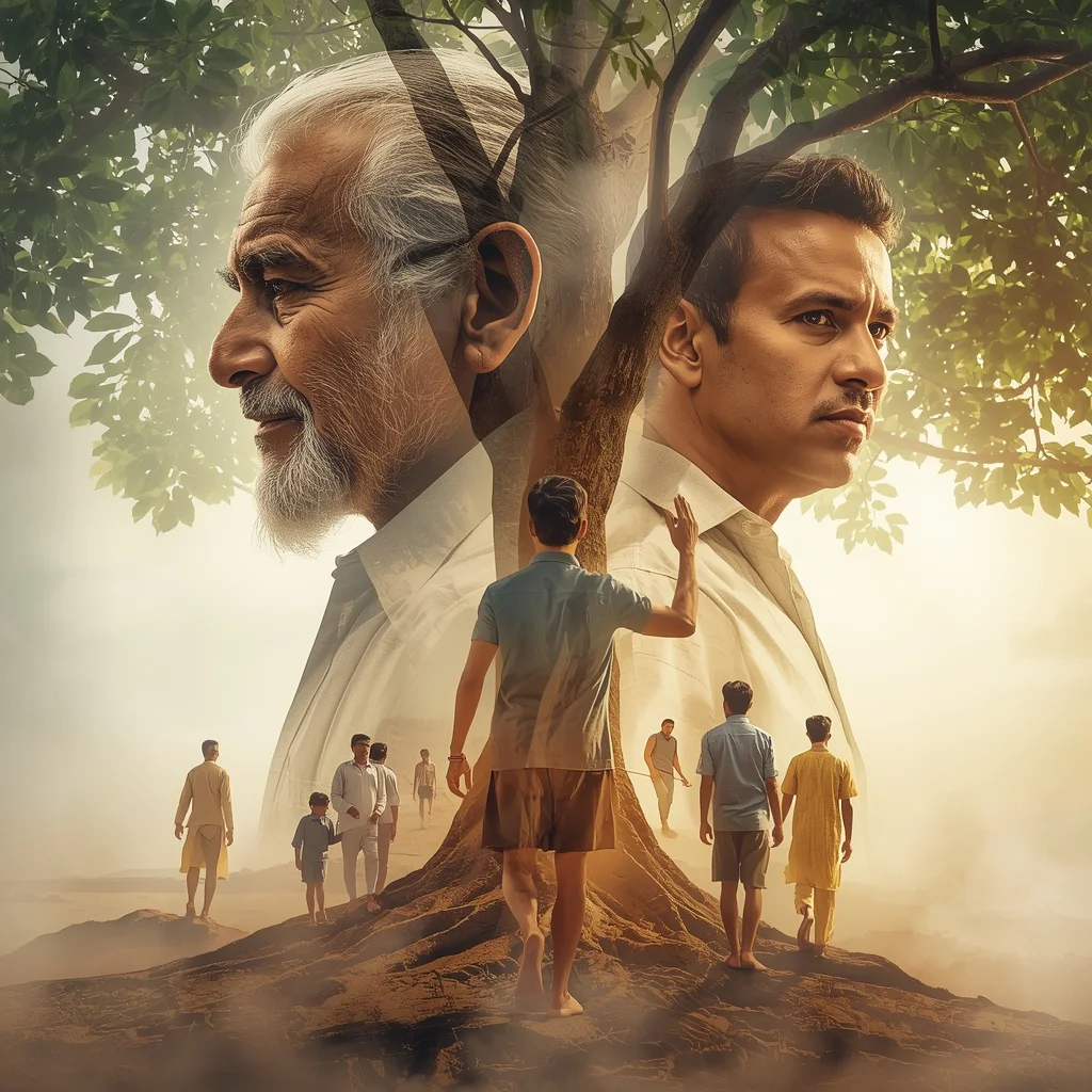 A Man's Family Tree: Generations of Connection in a Single Frame | Best Traditional Prompt — AI image prompt
