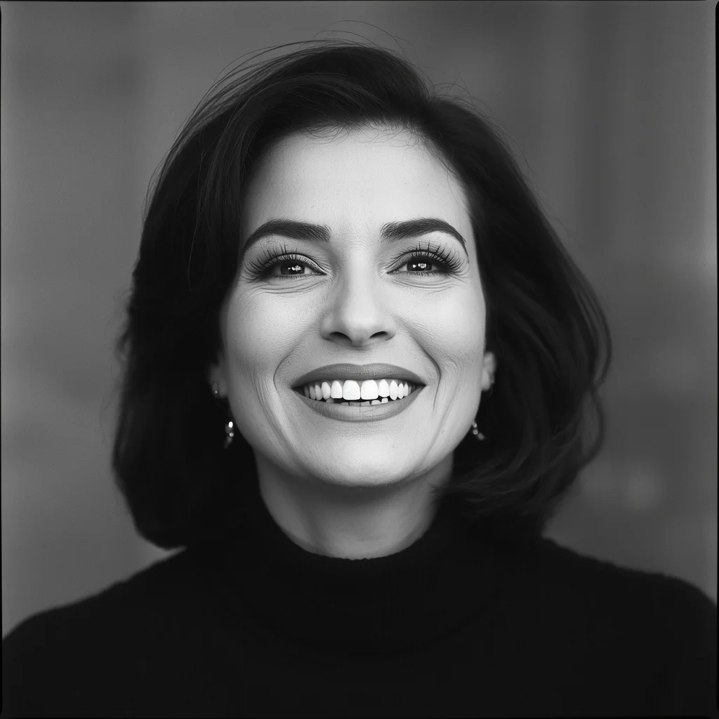 Hollywood Royalty's Candid Laugh in Black and White | Ultra Realistic Prompt — AI image prompt