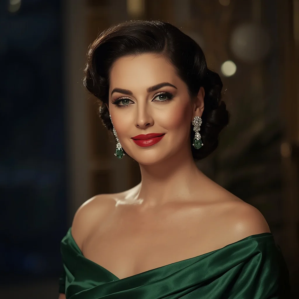Hollywood Royalty's Elegant Portrait in a Satin Gown | Indian Girl Prompt — AI image prompt