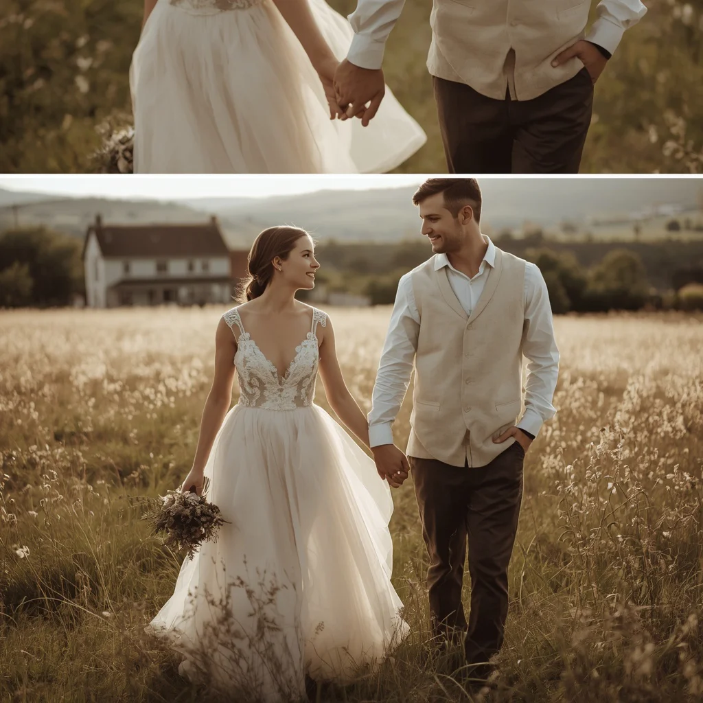 Romantic Farmhouse Wedding with Rustic Charm | Romantic Couple Prompt — AI image prompt