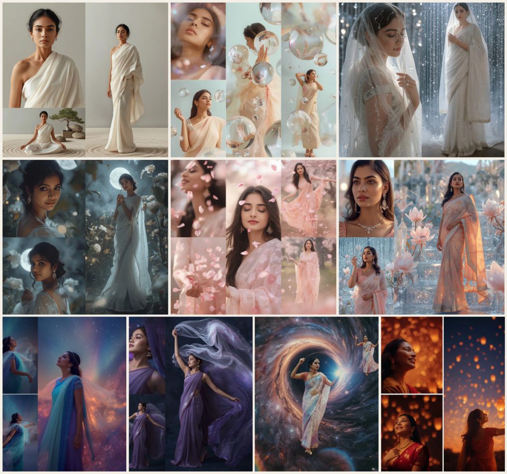 Top 10 Saree with Gown Style Draping AI Prompts for Modern Elegance
