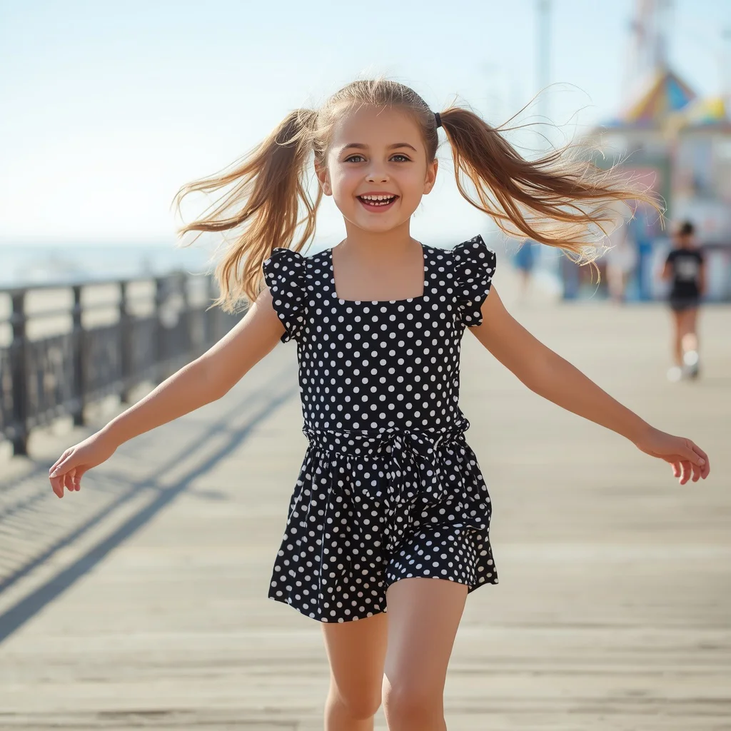 Vibrant and Playful in a Polka Dot Romper | Free Girls Prompt — AI image prompt